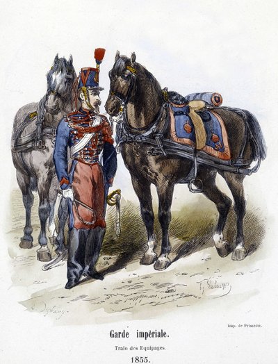 Birodalmi Gárda: a legénység vonata 1855-ben – A. Barbier „” Histoire de l