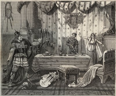 978-ban Lothaire (941-986), a frankok királya (Lothair) belépett II. Ottó, a Szent Birodalom (955-983) és felesége Theophano vagy Theophanu vagy Theophania Skleraina (655-991) aacheni palotájába, de a császári család el tudta foglalni. illusztráció i alkotó: French School