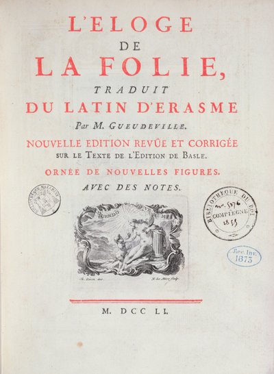 In Praise of Folly, 1751 (nyomtatott papír) alkotó: French School