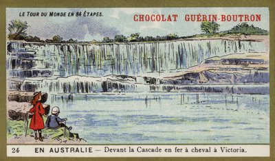 A Horseshoe Falls előtt, Victoria, Ausztrália (chromolitho) alkotó: French School