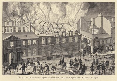 Tűz az Operában, Palais-Royal, 1763 (metszet) alkotó: French School