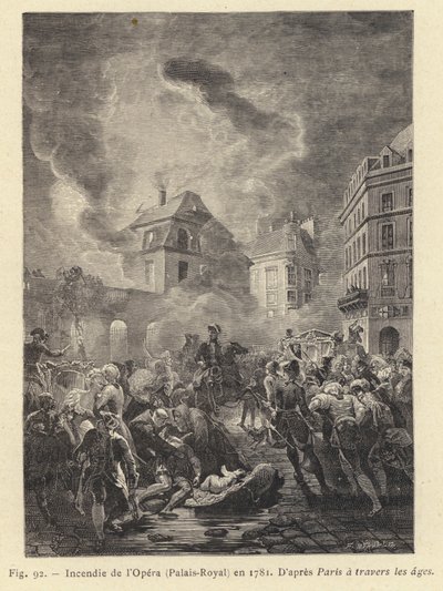 Tűz az Operában, Palais-Royal, 1781 (metszet) alkotó: French School