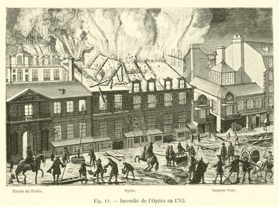 Tűz az Operában 1763-ban alkotó: French School