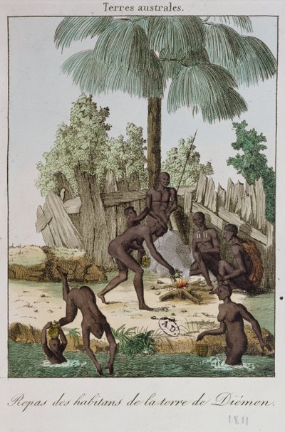 Diemen lakosai ételt készítenek, 1811 alkotó: French School