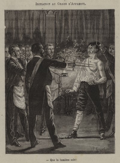 Beavatás a tanulói fokozatba. "Legyen világosság!" (metszés) alkotó: French School