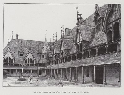 A Hospices de Beaune belső udvara alkotó: French School
