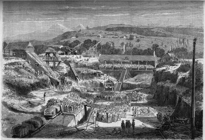 Újraszerelő medence első beszerelése (amelyet hajók építésére és javítására használnak). Fort de France (Fort-de-France), Martinique alkotó: French School