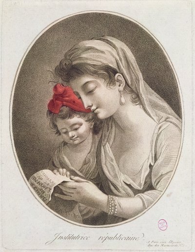 Institutrice Republicaine. 1789 körül (színes metszet) alkotó: French School