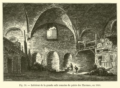 A Palais des Thermes római nagy termének belseje 1810-ben alkotó: French School