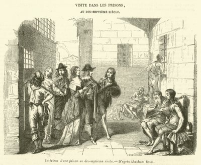 Egy börtön belseje a XVII. században (metszet) alkotó: French School
