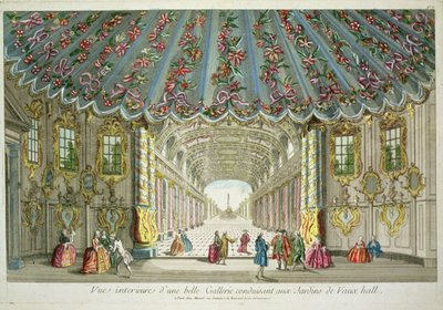 A Vauxhall Gardensbe vezető galéria belseje alkotó: French School