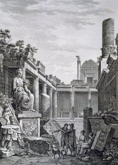 A nimes-i római fürdő belseje a francia régiségekből: I. kötet, Nimes emlékművei alkotó: French School