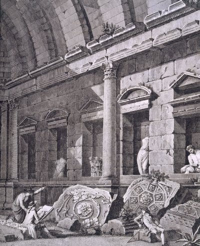 A nimes-i Diana-templom belseje a francia régiségekből: I. kötet, Nimes-i emlékművek alkotó: French School