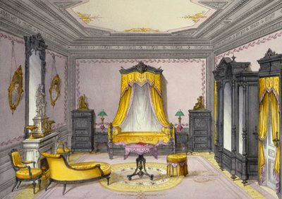 Belső tér egy francia folyóirat bútoraival, 1850-es évekből alkotó: French School