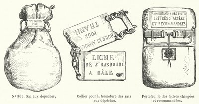 A francia posta által használt küldemények (gravírozás) alkotó: French School