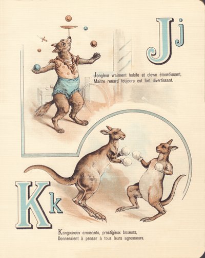J K: Vidám róka, zsonglőr, kenguru, kickboxing alkotó: French School
