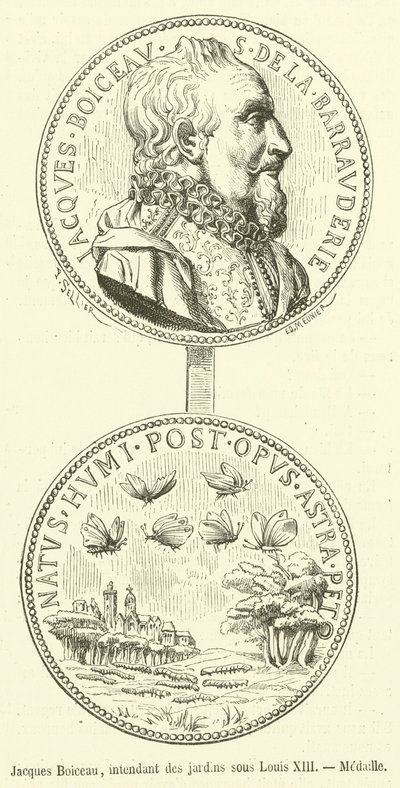 Jacques Boiceau, a XIII. Lajos alatti kertek intendánsa, Medaille (metszet) alkotó: French School