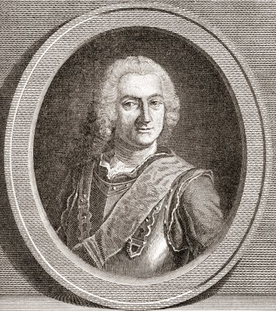 Jean-Baptiste François Desmarets, 1682 1762. Maillebois márki. Franciaország marsallja. Az 1908-ban megjelent Les Heures Libresből. alkotó: French School