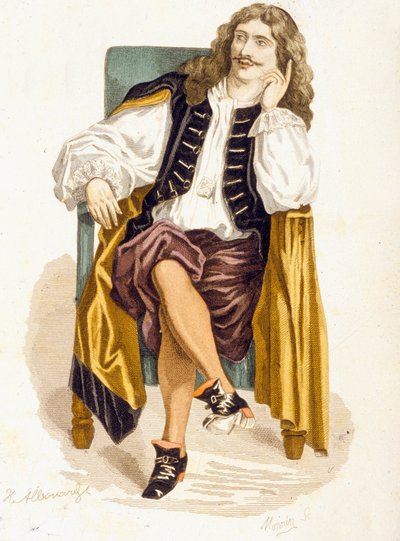 Jean Baptiste Poquelin vagy "Moliere" (színes litó) alkotó: French School