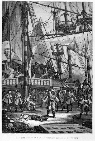 Jean Bart kézzel öli meg a Neptunusz holland kapitányát – Guizot „Franciaország története” című művében alkotó: French School