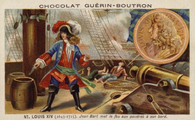 Jean Bart lőport gyújtott a hajója fedélzetén alkotó: French School