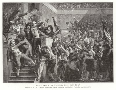 Jean Denis, comte Lanjuinais, a Konvent szószékén, francia forradalom, 1793. június 2. alkotó: French School