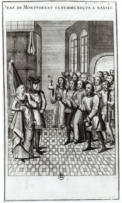 Jean de Bretagne (1293-1345) Montfort grófja és felesége Nantes-ban fogadják alkotó: French School