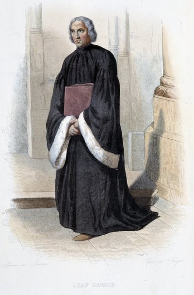 Jean de Gerson, francia prédikátor és teológus (1363-1429) – a „Le Plutarque francais”-ban, Mennechet, Párizs alkotó: French School