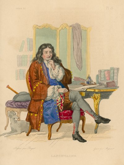 Jean de la Fontaine (színes metszet) alkotó: French School