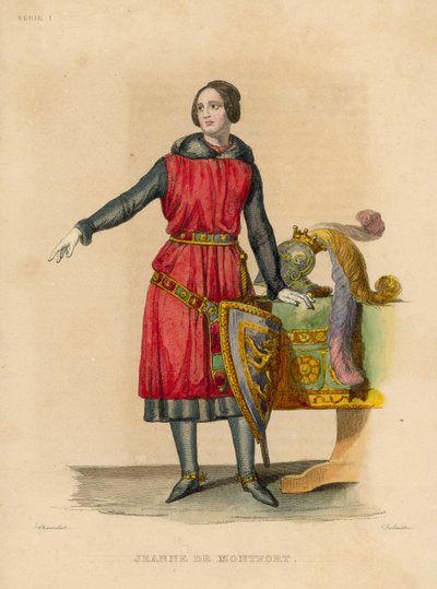 Jeanne de Montfort (színes metszet) alkotó: French School