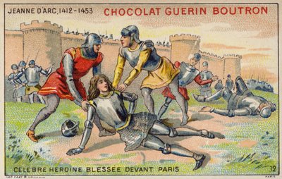 Jeanne of Arc megsebesült Párizs falai előtt (chromolitho) alkotó: French School