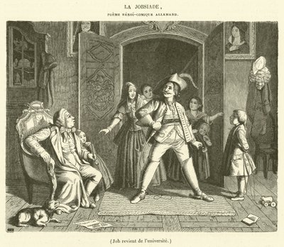 Munkahelyi visszatérés az egyetemről (gravírozás) alkotó: French School
