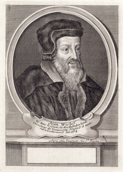 John Wycliffe, metszett Daumont, Párizs alkotó: French School
