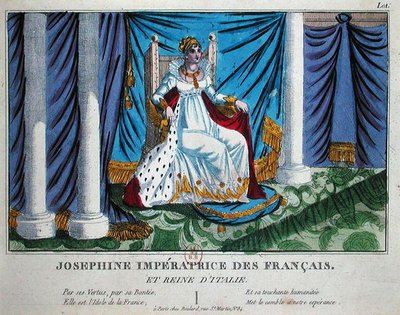 Jozefin (1763-1814) francia császárné és olasz királyné (színes litográfia) alkotó: French School