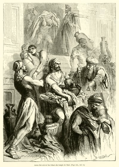 Josias fait enlever les tresors du temple de Baal (metszet) alkotó: French School