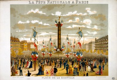 Jules Grevy (1807-1891), Franciaország elnöke részt vesz az 1880. július 14-i Bastille-napi ünnepségen Párizsban. alkotó: French School