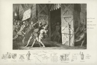 Jean Maillard megölte Etienne Marcelt, a párizsi kereskedők prépostját, Párizs, 1358. július alkotó: French School