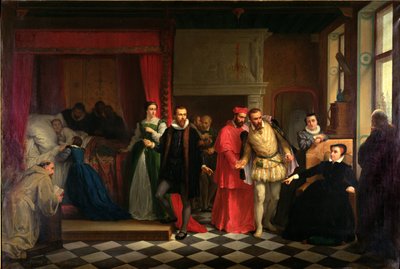 II. Ferenc király (1544-60) a halálos ágyán, 1865 alkotó: French School