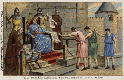 VI. Lajos francia király megadta az első oklevelet Laon városának, 1128-ban alkotó: French School