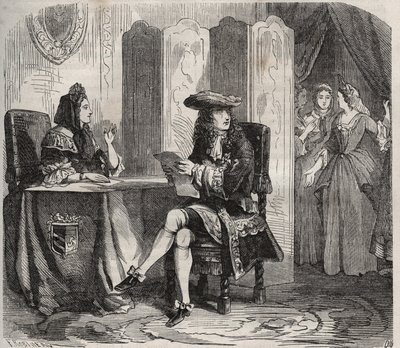 XIV. Lajos király (1638-1715) és felesége, Maintenon márkiné (Francoise d
