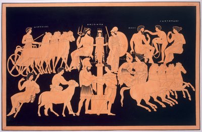 Oenomaus király, Hippodámia és Olimpiai istenek, megjelent 1808-10 alkotó: French School
