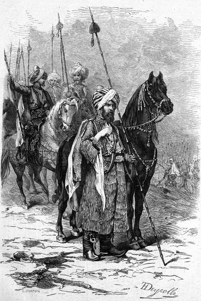 A kurd katonák 1877-ben a keleti háború alatt (1875-1878) török orosz háborúnak (orosz-török) is nevezték. Metszet a „” Le Monde Illustré”” 1055. számban, június 30 alkotó: French School