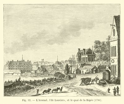 Az Arsenal, a Lille Louviers és a Quai de la Rapee, 1780 alkotó: French School