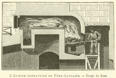 Pere-Lachaise krematórium, kemence részleg (metszet) alkotó: French School
