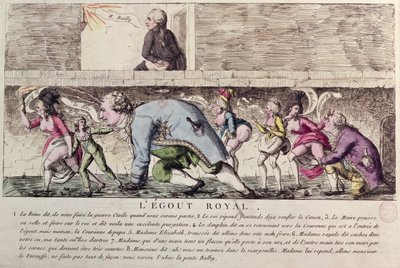 LEgout királyi karikatúra a francia királyi család Varennes-i meneküléséről 1791. június 21-én alkotó: French School