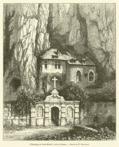 Saint-Hubert remeteség, Namur közelében (metszet) alkotó: French School