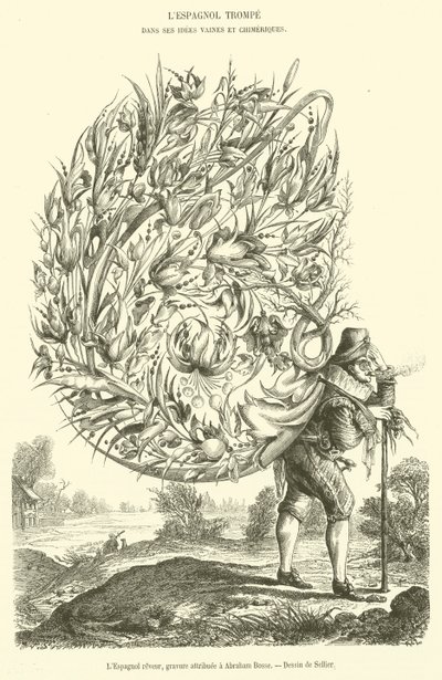 Az álmodozó spanyol, Abraham Bosse-nak tulajdonított metszet (metszet) alkotó: French School