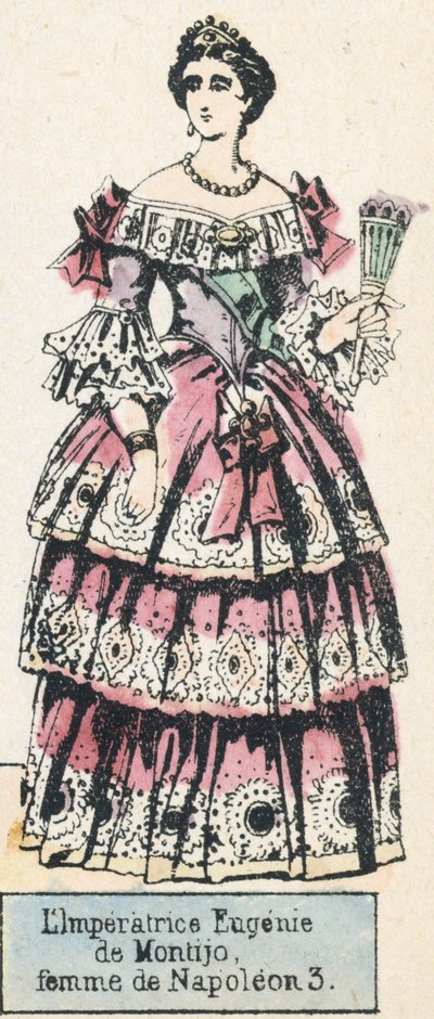 Eugenie de Montijo császárné, Napóleon 3 felesége (színes metszet) alkotó: French School