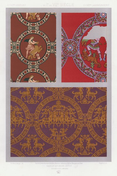 A szövetek dísze: I-VII. század, az Ir-től a VII. századig, I-VIItes Jahrhundert (színes litho) alkotó: French School
