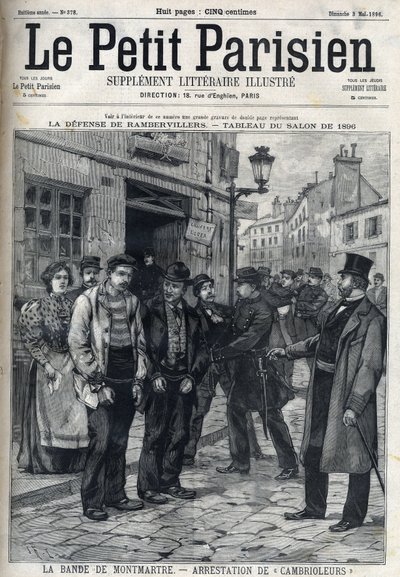 La Bande de Montmartre: A rendőrség betörőket tartóztatott le Párizsban, a Le petit Parisienben” alkotó: French School